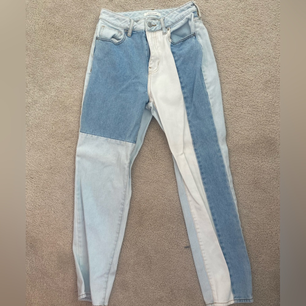 PacSun colorblock high rise straight leg jeans size 26